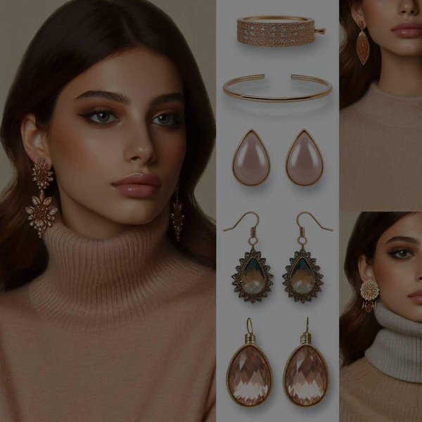 Quels types de boucles d'oreilles sont conseillés pour compléter une tenue avec un haut à col roulé ?